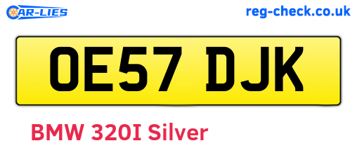 OE57DJK are the vehicle registration plates.