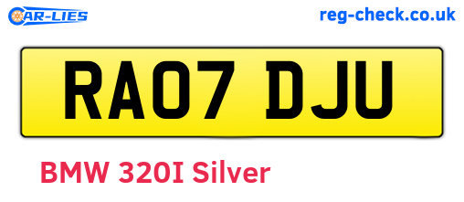 RA07DJU are the vehicle registration plates.