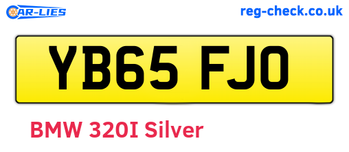 YB65FJO are the vehicle registration plates.