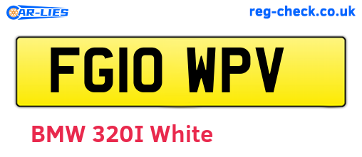 FG10WPV are the vehicle registration plates.