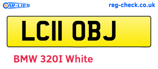 LC11OBJ are the vehicle registration plates.