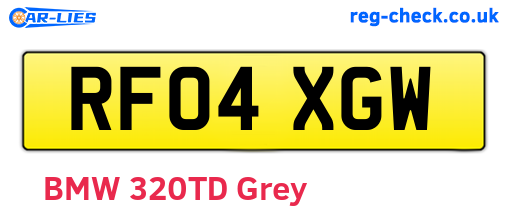 RF04XGW are the vehicle registration plates.