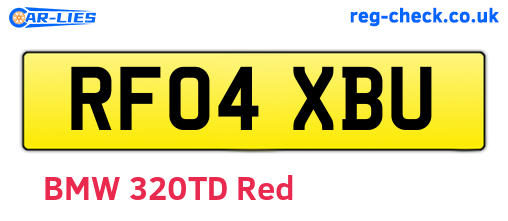 RF04XBU are the vehicle registration plates.