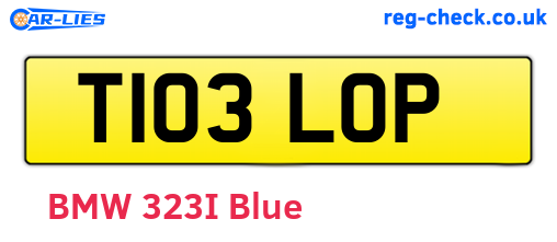 T103LOP are the vehicle registration plates.