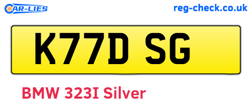 K77DSG are the vehicle registration plates.
