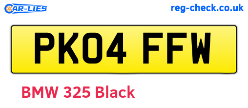 PK04FFW are the vehicle registration plates.