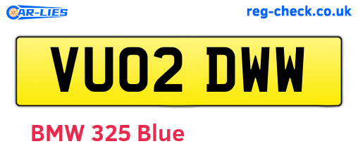 VU02DWW are the vehicle registration plates.
