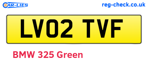 LV02TVF are the vehicle registration plates.