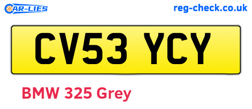 CV53YCY are the vehicle registration plates.
