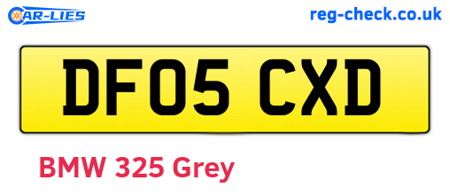 DF05CXD are the vehicle registration plates.