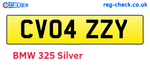 CV04ZZY are the vehicle registration plates.
