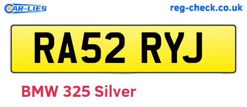 RA52RYJ are the vehicle registration plates.