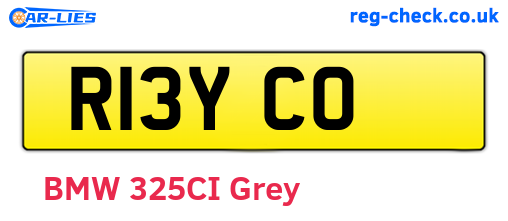 R13YCO are the vehicle registration plates.
