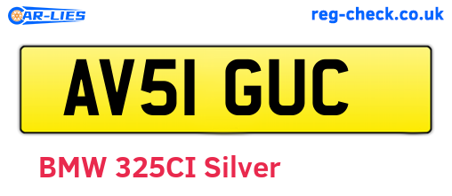 AV51GUC are the vehicle registration plates.