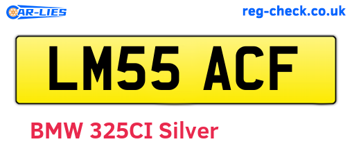 LM55ACF are the vehicle registration plates.