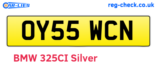 OY55WCN are the vehicle registration plates.