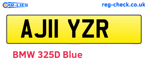 AJ11YZR are the vehicle registration plates.
