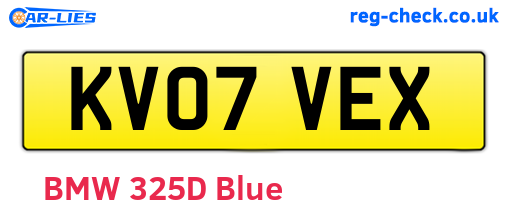 KV07VEX are the vehicle registration plates.