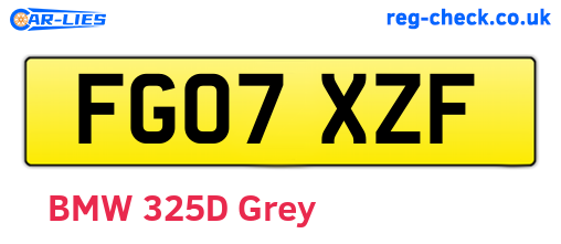FG07XZF are the vehicle registration plates.