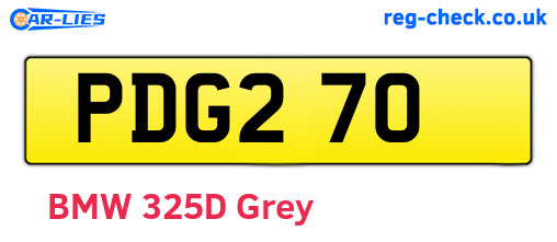 PDG270 are the vehicle registration plates.