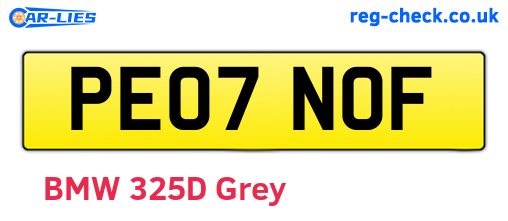 PE07NOF are the vehicle registration plates.