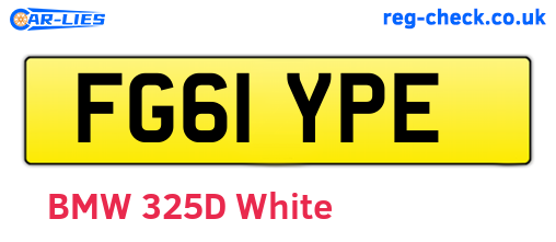 FG61YPE are the vehicle registration plates.