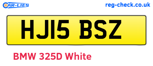 HJ15BSZ are the vehicle registration plates.