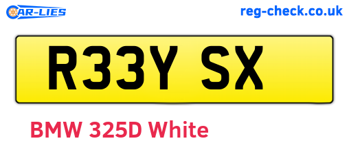 R33YSX are the vehicle registration plates.