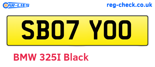 SB07YOO are the vehicle registration plates.