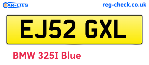 EJ52GXL are the vehicle registration plates.