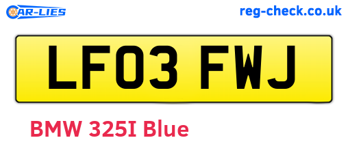 LF03FWJ are the vehicle registration plates.