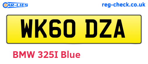 WK60DZA are the vehicle registration plates.
