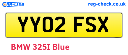 YY02FSX are the vehicle registration plates.