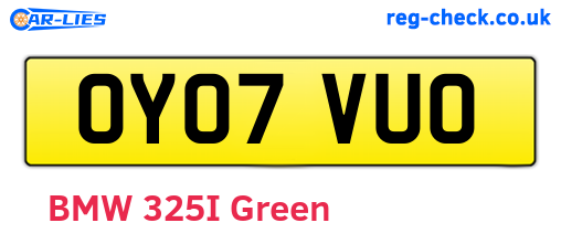 OY07VUO are the vehicle registration plates.