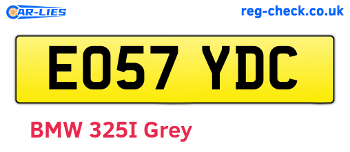 EO57YDC are the vehicle registration plates.