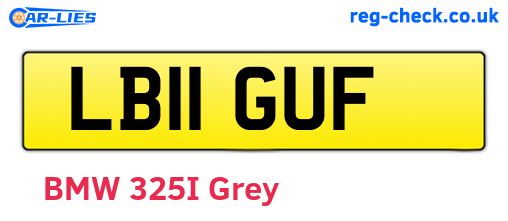 LB11GUF are the vehicle registration plates.
