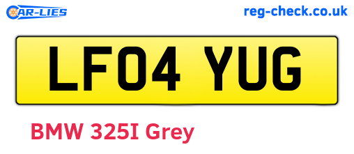 LF04YUG are the vehicle registration plates.