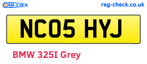 NC05HYJ are the vehicle registration plates.