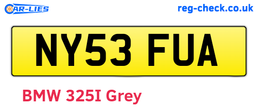NY53FUA are the vehicle registration plates.