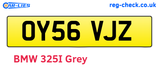 OY56VJZ are the vehicle registration plates.