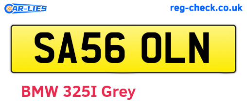 SA56OLN are the vehicle registration plates.