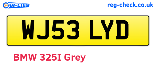 WJ53LYD are the vehicle registration plates.