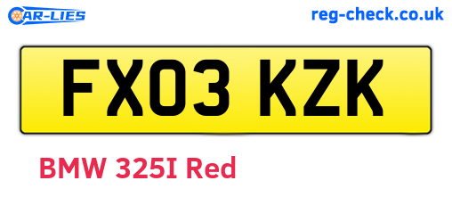 FX03KZK are the vehicle registration plates.