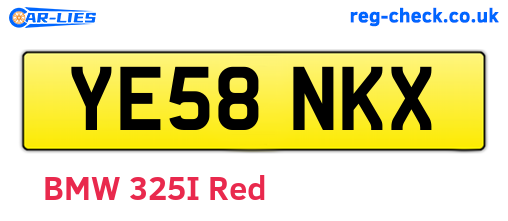 YE58NKX are the vehicle registration plates.