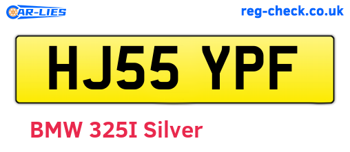 HJ55YPF are the vehicle registration plates.