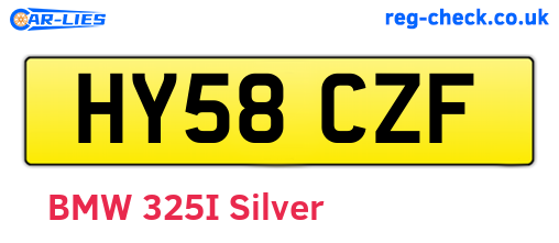 HY58CZF are the vehicle registration plates.