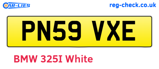PN59VXE are the vehicle registration plates.