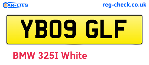 YB09GLF are the vehicle registration plates.