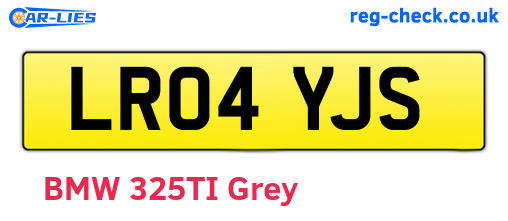 LR04YJS are the vehicle registration plates.