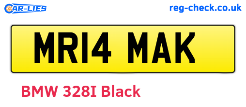 MR14MAK are the vehicle registration plates.